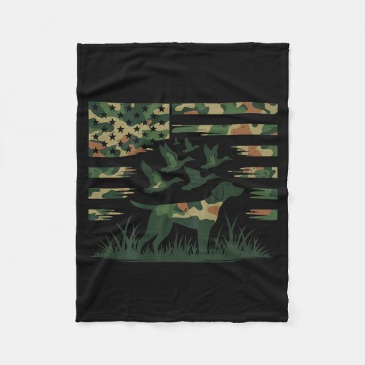 Couverture Polaire Youth Camo Mallard Duck Hunting Dog Camouflage Ame (Devant)