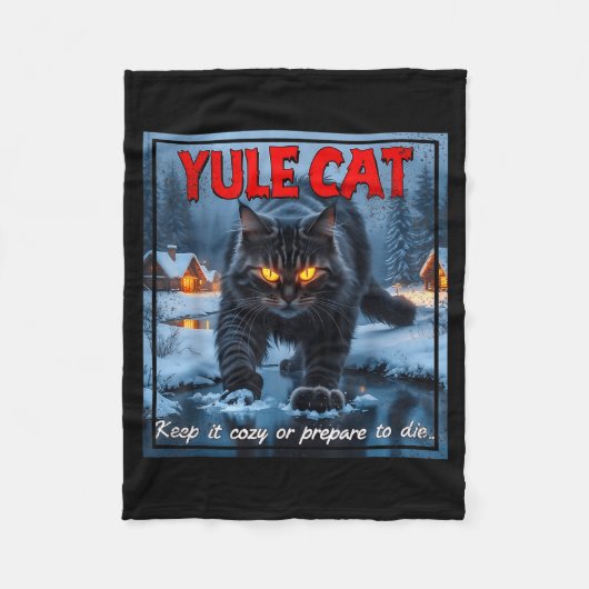 Couverture Polaire Yule Cat Keep It Cozy Funny Winter Quote  (Devant)