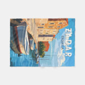 Couverture Polaire Zadar Croatie Travel Art Vintage (Devant (Horizontal))