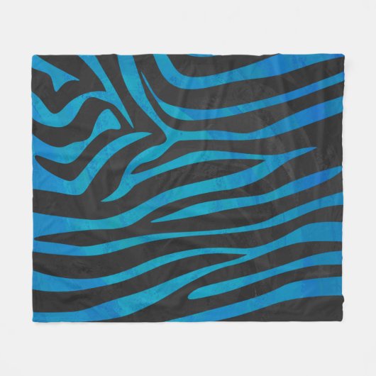 Couverture Polaire Zebra Black et Blue Print (Devant (Horizontal))