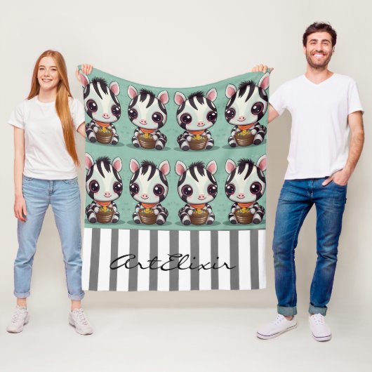 Couverture Polaire Zebra Eating Print (En situation)