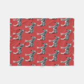 Couverture Polaire Zebra Exotic Animal Motif Deep Red (Devant (Horizontal))