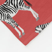Couverture Polaire Zebra Exotic Animal Motif Deep Red (Coin)