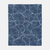 Couverture Polaire Zebra Fan Palm Hawaiian Tropical Navy bleu (Devant)