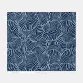 Couverture Polaire Zebra Fan Palm Hawaiian Tropical Navy bleu (Devant (Horizontal))