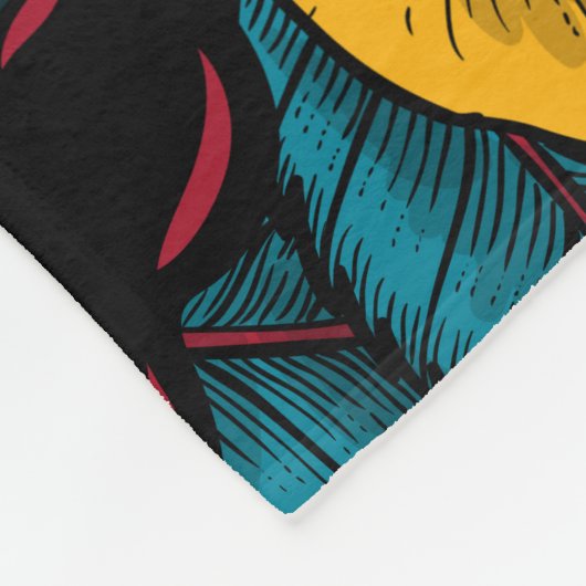 Couverture Polaire Zebra finch et buisson rose (Coin)