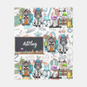 Couverture Polaire Zebra Mad Scientist Imprimer (Devant)