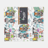 Couverture Polaire Zebra Mad Scientist Imprimer (Devant (Horizontal))