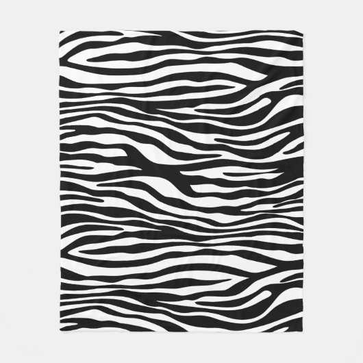 Couverture Polaire Zebra Print, Zebra Stripes, Noir Et Blanc (Devant)