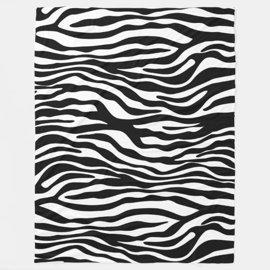 Couverture Polaire Zebra rayures motif noir & blanc + vos idées (Devant)