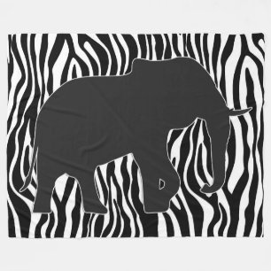 Couverture Polaire Zebra Stripes Motif avec Elephant + vos idées