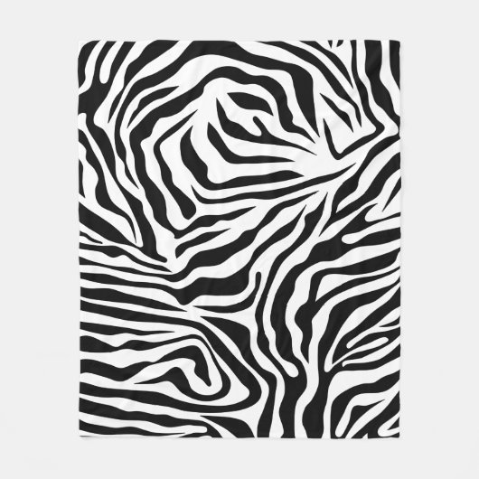 Couverture Polaire Zebra Stripes Poster de animal sauvage noir et bla (Devant)