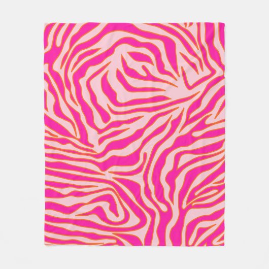 Couverture Polaire Zebra Stripes rose Orange Poster de animal sauvage (Devant)