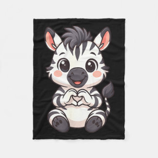 Couverture Polaire Zebra with heart women girls kids heart cute zebra