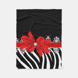 Couverture Polaire Zèbre de Delilah de diamant (rouge)