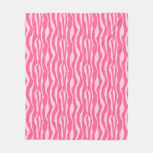 Couverture Polaire Zèbre rayures - Fuchsia et rose clair (Devant)