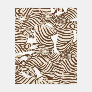 Couverture Polaire Zèbres, savane sauvage, motif sans soudure