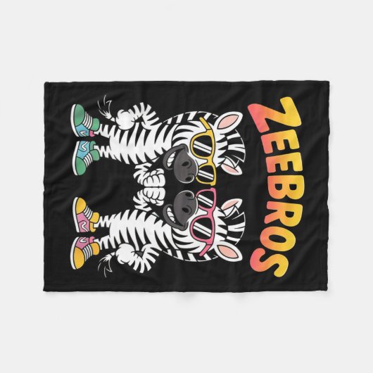 Couverture Polaire Zeebros Cute Zebra Duo Design For Zebros Lovers (Devant (Horizontal))