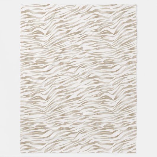 Couverture Polaire Zen Cream White Cocoa Brown Zebra Imprimer (Devant)