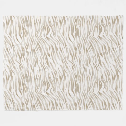 Couverture Polaire Zen Cream White Cocoa Brown Zebra Imprimer (Devant (Horizontal))