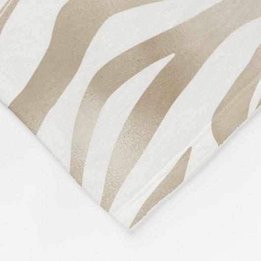 Couverture Polaire Zen Cream White Cocoa Brown Zebra Imprimer (Coin)