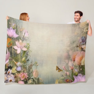 Couverture Polaire Zen Garden Oasis : Serene Lotus en Aquarelle