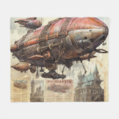 Couverture Polaire Zeppelin Steampunk vintage (9) (Devant (Horizontal))