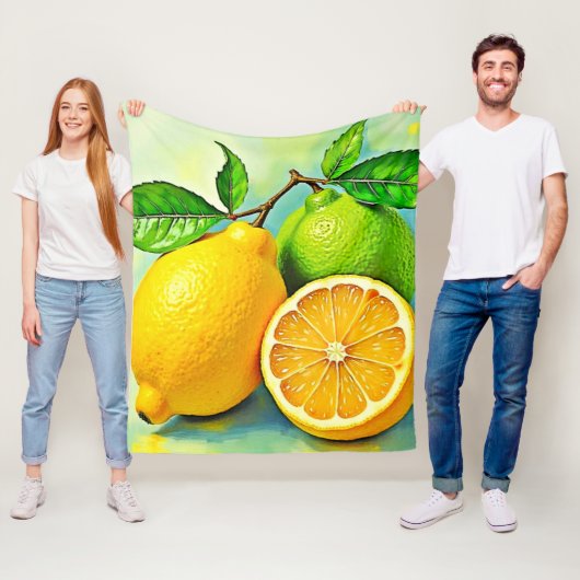 Couverture Polaire Zesty Citrus Burst Sunshine Design (En situation)