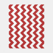 Couverture Polaire Zigzag blanc et rouge horizontal (Devant)