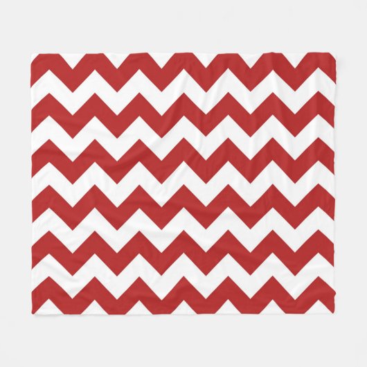 Couverture Polaire Zigzag blanc et rouge horizontal (Devant (Horizontal))