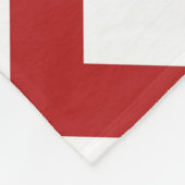 Couverture Polaire Zigzag blanc et rouge horizontal (Coin)