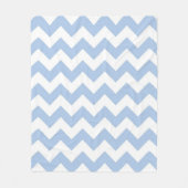Couverture Polaire Zigzag bleu clair et blanc (Devant)