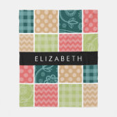 Couverture Polaire Zigzag, Chevron, En vichy, Pois, Votre Nom (Devant)