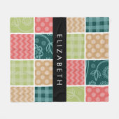 Couverture Polaire Zigzag, Chevron, En vichy, Pois, Votre Nom (Devant (Horizontal))