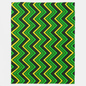 Couverture Polaire Zigzag de chevron vert, noir et jaune (Devant)