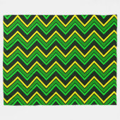 Couverture Polaire Zigzag de chevron vert, noir et jaune (Devant (Horizontal))