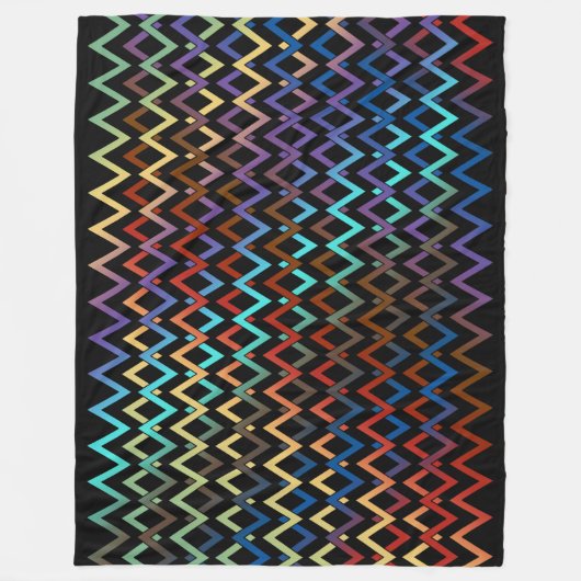 Couverture Polaire ZIGZAG diamants - couleur + votre backgr. & idées (Devant)