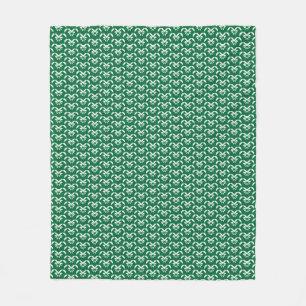Couverture Polaire Zigzag floral vert