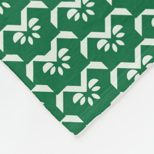 Couverture Polaire Zigzag floral vert (Coin)