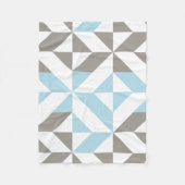 Couverture Polaire ZigZag géométrique bleu et argent (Devant)