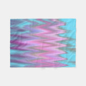 Couverture Polaire Zigzag Girly turquoise rose abstrait d'Ikat (Devant (Horizontal))