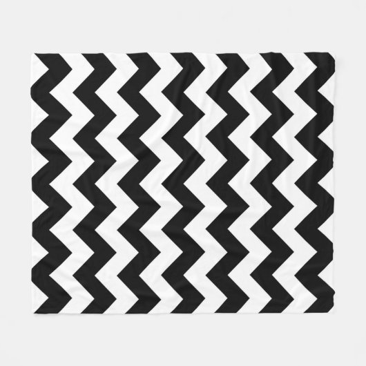 Couverture Polaire Zigzag noir et blanc vertical (Devant (Horizontal))