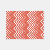 Couverture Polaire Zigzag Orange Et Blanc Chevron (Devant (Horizontal))