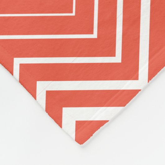 Couverture Polaire Zigzag Orange Et Blanc Chevron (Coin)