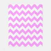 Couverture Polaire Zigzag rose et blanc (Devant)