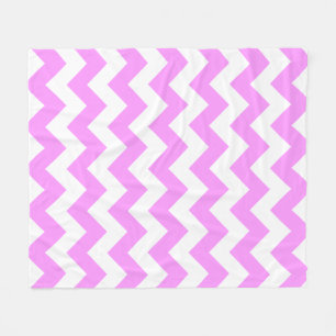 Couverture Polaire Zigzag rose et blanc