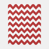 Couverture Polaire Zigzag rouge et blanc (Devant)