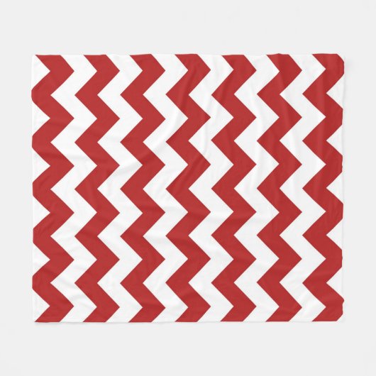 Couverture Polaire Zigzag rouge et blanc (Devant (Horizontal))