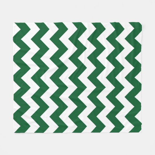 Couverture Polaire Zigzag vert et blanc (Devant (Horizontal))