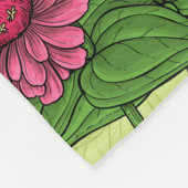 Couverture Polaire Zinnias rose sur vert clair (Coin)